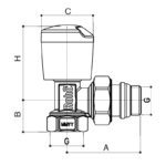 Кран радіаторний Roho R5550-050 - 1/2" кутовий (RO0128)