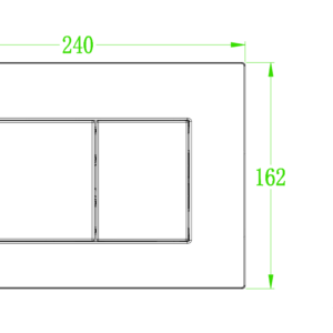 Панель змиву KOER KT-0602-16 240x160x10mm пластикова, кнопка квадратна (колір чорний глянцевий) (KR5182)