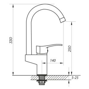 Змішувач для кухні Zerix VOX 181 (ZX0215)