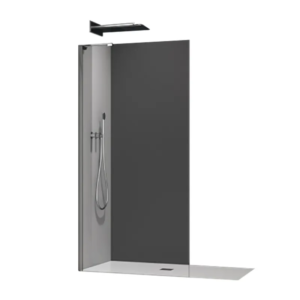 Душова перегородка Walk-In KOER SR SP02-100x200-TR-07 прозоре скло EASY CLEAN 8мм графіт (KR5397)