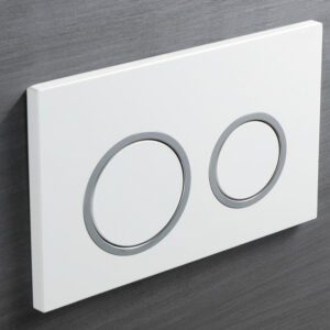 Панель змиву KOER KT-0605-03 220x140x12mm пластикова, кнопка кругла (колір білий) (KR5316)