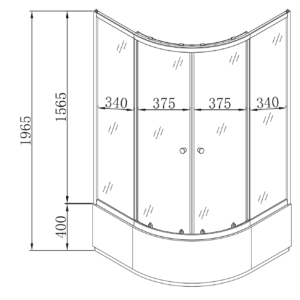 Душова кабіна з високим піддоном MIXXUS PLAIN SCT01-90x90x195-FB SATIN матове скло 4мм (MI6894)