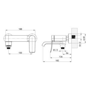 Змішувач для ванни MIXXUS PREMIUM DALI 009 EURO GRAPHITE (Колір графіт) (MI6759)