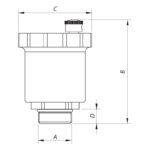 Відведення повітря автоматичне пряме 1/2" Koer KR.1255 (KR2668)