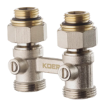 Вузол нижнього підключення радіатора прямий 3/4"x1/2" Koer KR.1133 (комплект) (KR3114)