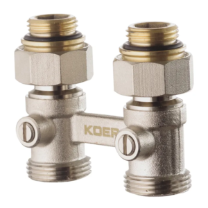 Вузол нижнього підключення радіатора прямий 3/4"x1/2" Koer KR.1133 (комплект) (KR3114)