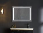 Дзеркало MIXXUS STYLE MR03-70x50 з LED Touch, Anti-fog, димером, рег. яскравості, годинником (MI6006)