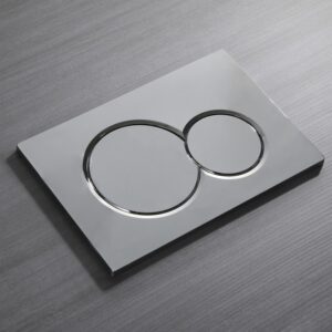 Панель змиву KOER KT-0601-01 240x160x10mm пластикова, кнопка кругла (колір хром) (KR5174)