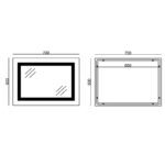 Дзеркало MIXXUS STYLE MR03-70x50 з LED Touch, Anti-fog, димером, рег. яскравості, годинником (MI6006)
