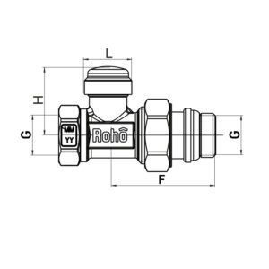 Кран радіаторний Roho R5261-050 - 1/2" прямий (антипротечка) (RO0135)