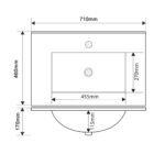 Раковина меблева MIXXUS PREMIUM CUBIC-1502 710х460х170mm (отвір під змішувач, перелив) (MP6496)