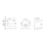 Унітаз підвісний MIXXUS PREMIUM QUADRO-0301-R 490х340х360mm система змиву RIMLESS (MP6452)