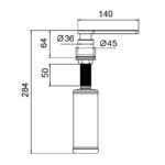 Дозатор для мийного засобу KOER SDB-03-07 врізний (колір графіт) (300 мл) (KR5634)