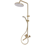 Душова колона зі змішувачем ZERIX REX-009-J BRUSHED GOLD з нерж. сталі (Колір матове золото) (ZX6125)