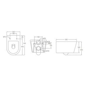 Унітаз підвісний MIXXUS BEVEL-0302-R 520х360х365mm система змиву RIMLESS (MI6709)