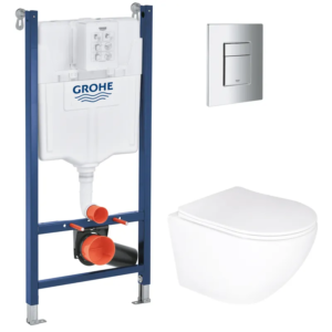 Комплект Grohe Set Унітаз ELLIPSE-0305-T3 система змиву TORNADO 3.0 + Інсталяція Grohe Rapid SL UA388400WG + панель змиву 38732000 (UA388400WGELLIPS0305T3)
