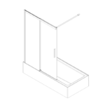 Шторки скляні на ванну розсувні KOER SR BS06-120x150-TR-07 прозоре скло EASY CLEAN 6мм графіт (KR5947)
