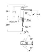 Змішувач для раковини M-розміру Grohe Eurocube (23446000)