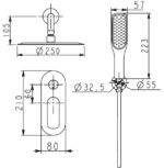 Душова система вбудована KOER KB-62028-12, 2 функції (Колір матове золото) (KR6010)