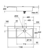 Мийка кухонна Grohe EX Sink K1000 (подвійне крило зліва) (31582SD0)
