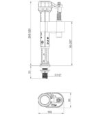 Арматура наповнювальна KOER KT-0103-1/2" з НИЖНІМ підведенням та латунним різьбленням 1/2" (KR5608)