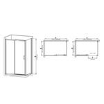 Душова кабіна без піддону MIXXUS PREMIUM DIVERSE SC03-120x80x195-TR BLACK прозоре скло 6мм (MI6868)
