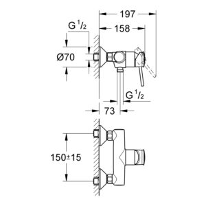 Змішувач для душу Grohe BauClassic (32867000)