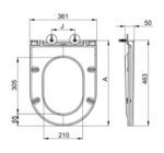 Сидіння-кришка для унітазу MIXXUS PREMIUM SEAT COVER ELLIPSE-BEVEL-WAVE-2001 463х361х50mm дюропластове швидкознімне з мікроліфтом (MP6609)