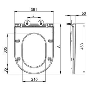 Сидіння-кришка для унітазу MIXXUS PREMIUM SEAT COVER ELLIPSE-BEVEL-WAVE-2001 463х361х50mm дюропластове швидкознімне з мікроліфтом (MP6609)