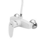 Змішувач для душа PLAMIX CEZAR-003 SET WHITE (з шлангом, лійкою та кронштейном) (Колір білий) (PM0665)