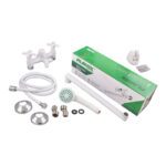 Змішувач для ванни PLAMIX SIRIUS-140 WHITE (зі шлангом та лійкою) (Колір білий) (PM0637)