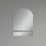 Дзеркало настінне ZERIX MIRRA MRZ02-60x85x10 прямокутне з дугоподібним верxом, фігурними боками та полицею (ZX5620)