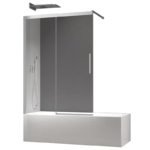 Шторки скляні на ванну розсувні KOER SR BS06-120x150-TR-01 прозоре скло EASY CLEAN 6мм хром (KR5945)