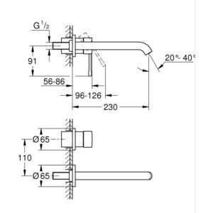 Змішувач для раковини на 2 отвори Grohe Essence L-Size (29193001)