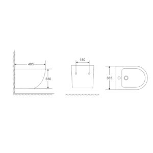 Біде підвісне MIXXUS PREMIUM ELLIPSE-0501 495х365х325mm (MP6469)