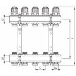 Колекторний блок з термостатіч. клапанами Koer KR.1100-08 1"x8 ways (KR2634)