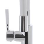 Змішувач для кухні MIXXUS PREMIUM RIO 011 REFL.WHITE з гнучким виливом (Колір нерж+вилив білий) (MI5814)