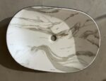 Раковина накладна MIXXUS PREMIUM ELLIPSE-0105 MARBLE-BLACK 600х400х150mm (MP6565)