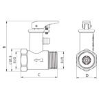 Запобіжний клапан для бойлера Koer KR.1046.K - 1/2” 6BAR (з ручкою) (KR4764)
