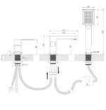Змішувач на борт ванни HAIBA KUBUS 022 (3-HOLE) (Колір хром) (HB3957)