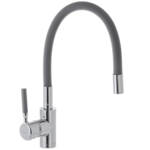 Змішувач для кухні MIXXUS PREMIUM RIO 011 REFL.GRAY з гнучким виливом (Колір нерж+вилив сірий) (MI5816)