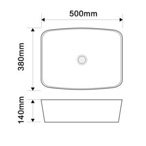 Раковина накладна MIXXUS PREMIUM DIVERSE-0109 EDGE GOLD 500х380х140mm (MP6548)