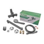 Змішувач для ванни PLAMIX LUCAS-006 EURO SET GRAPHITE (зі шлангом, лійкою та кронштейном) (Колір графіт) (PM6101)