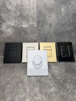 Панель змиву KOER KT-0607-07 157x198x3mm пластикова, кнопка квадратна (колір графіт) (KR5345)