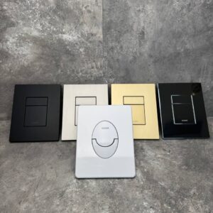 Панель змиву KOER KT-0607-07 157x198x3mm пластикова, кнопка квадратна (колір графіт) (KR5345)