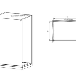 Душова перегородка Walk-In MIXXUS PREMIUM FLAT SP01-80x200-TR CHROME прозоре скло 8мм (MI6849)