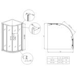 Душова кабіна без піддону KOER SR SC04-90x90x195-TR-02 прозоре скло EASY CLEAN 5мм SS COLOR (KR5682)