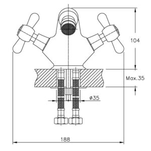 Змішувач для біде HAIBA DOMINOX 162 (Колір хром) (HB0074)