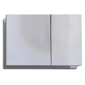 Панель змиву KOER KT-0610-STR-01 240x160x32mm пластикова, кнопка квадратна (колір хром з лінійною структурою) (KR6147)