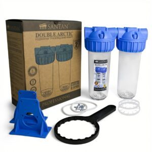 Фільтр для очищення води подвійний SANTAN Double Arctic 3PS, 1/2", корпус, кріплення, ключ (без картриджа)